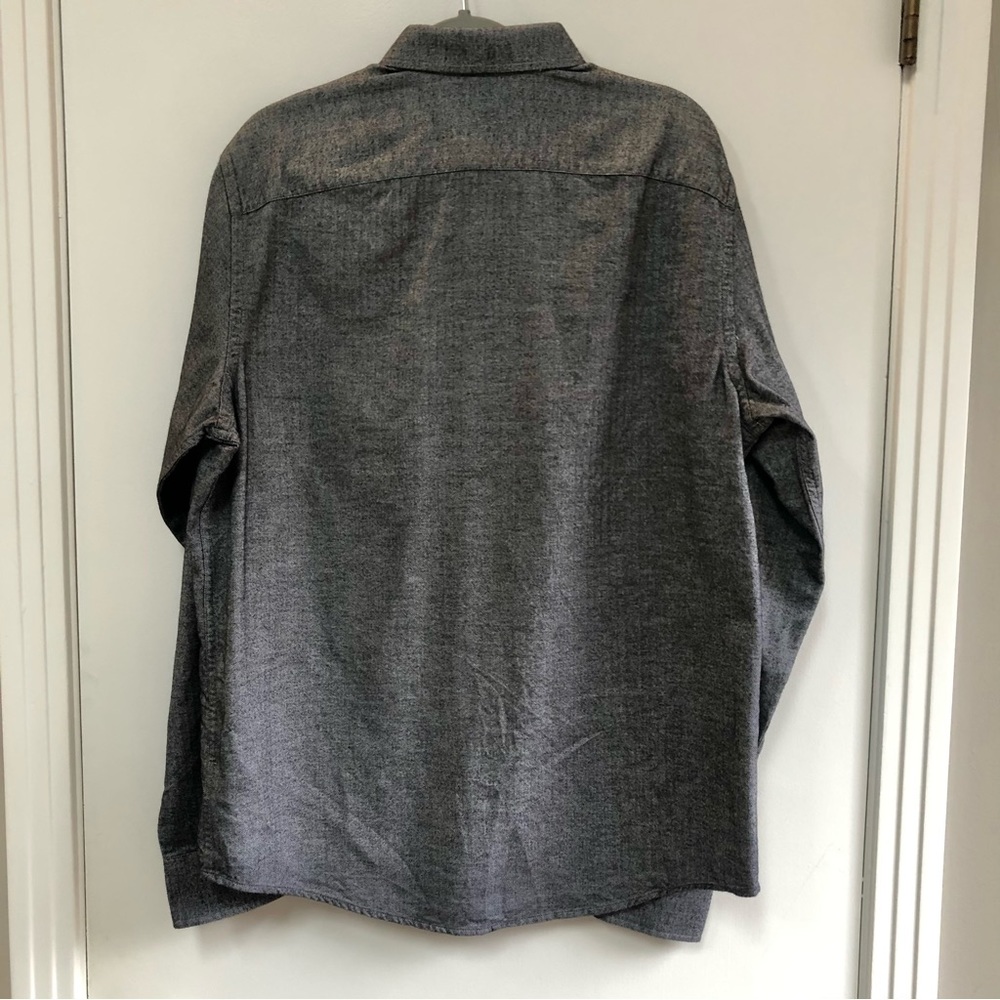Untuck it Librando grey herringbone tweed button front shirt size L tall EUC - Picture 5 of 8